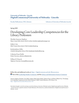Developing Core Leadership Competencies for the Library