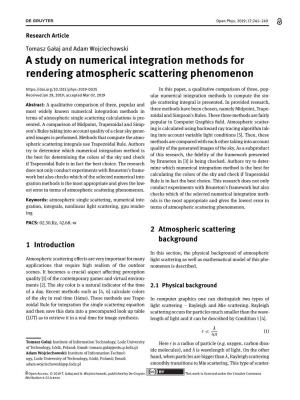 A Study on Numerical Integration Methods for Rendering Atmospheric