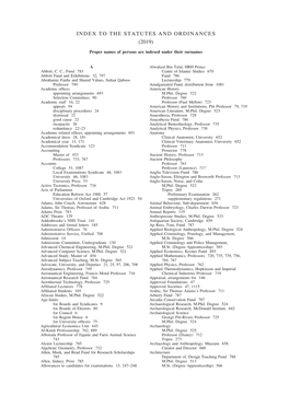 Index to the Statutes and Ordinances (2019)