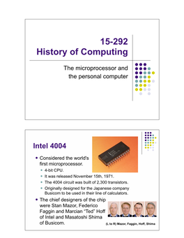The Microprocessor and the Personal Computer