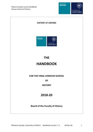 Course Handbook Honour School of History