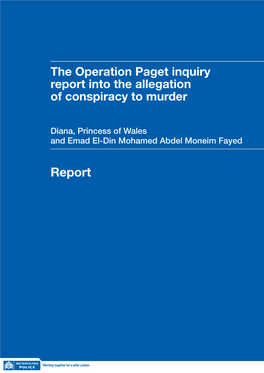The Operation Paget Inquiry Report Into the Allegation of Conspiracy to Murder