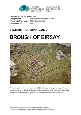 Brough of Birsay Statement of Significance