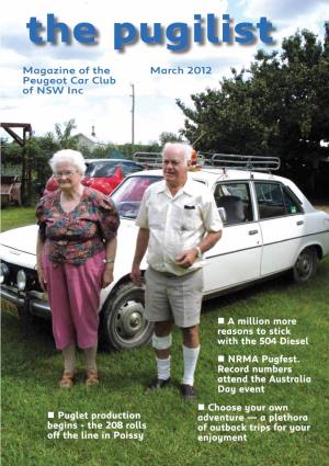 March 2012 Magazine of the Peugeot Car Club of NSW Inc a Million More