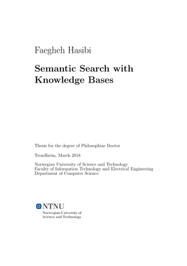 Faegheh Hasibi Semantic Search with Knowledge Bases