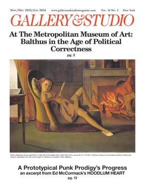 At the Metropolitan Museum of Art: Balthus in the Age of Political Correctness Pg
