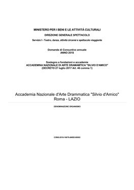 Accademia Nazionale D'arte Drammatica "Silvio D'amico" Roma - LAZIO