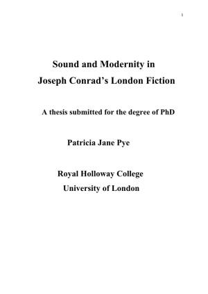 Sound and Modernity in Joseph Conrad's London Fiction