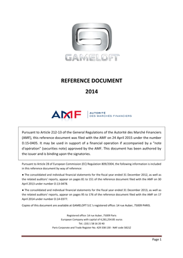 Reference Document 2014