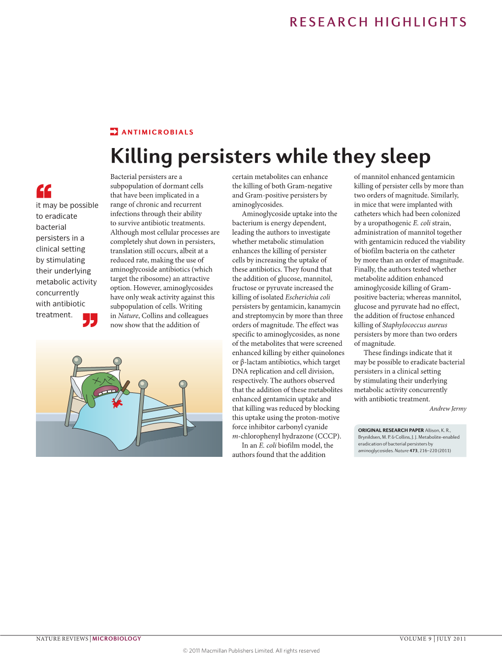 Antimicrobials: Killing Persisters While They Sleep