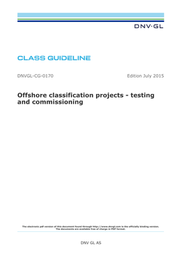 DNVGL-CG-0170 Offshore Classification Projects