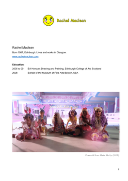 Rachel-Maclean CV -March-2019