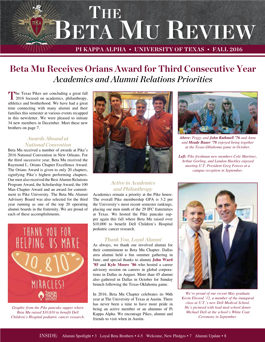 Beta Mu Review PI KAPPA ALPHA • UNIVERSITY of TEXAS • FALL 2016