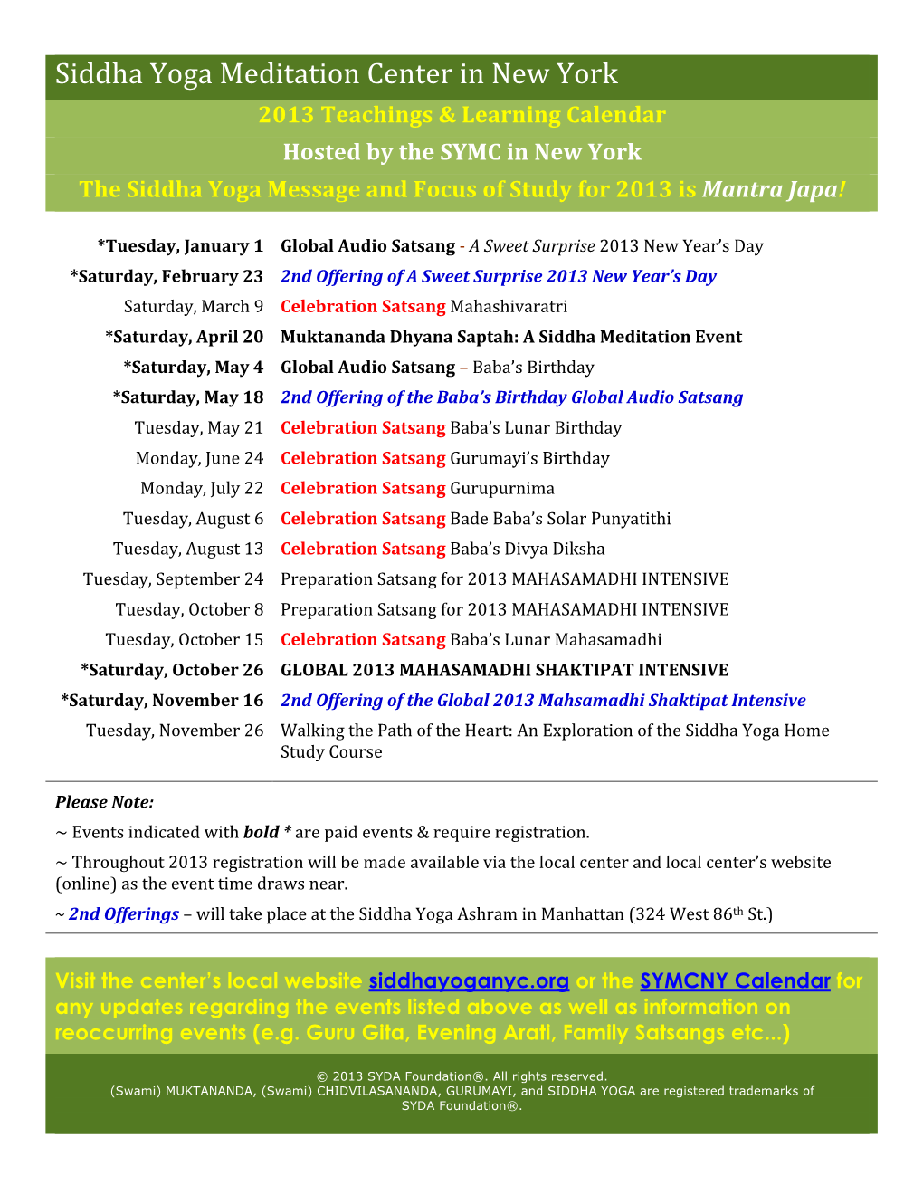 Siddha Yoga Meditation Center in New York