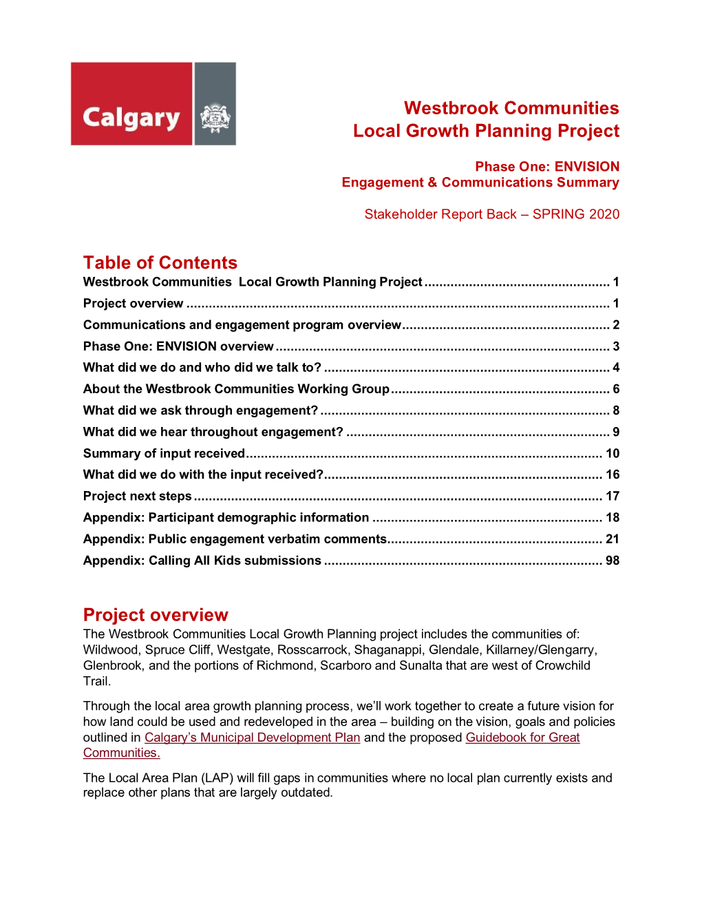 Westbrook Communities Local Growth Planning Project