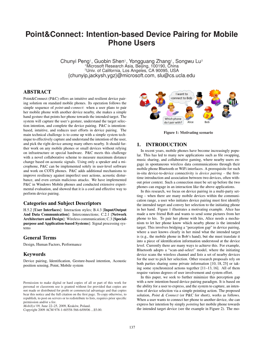 Point&Connect: Intention-Based Device Pairing for Mobile Phone Users