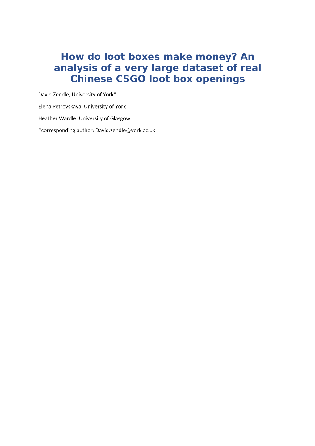 How Do Loot Boxes Make Money? an Analysis of a Very Large Dataset of Real Chinese CSGO Loot Box Openings