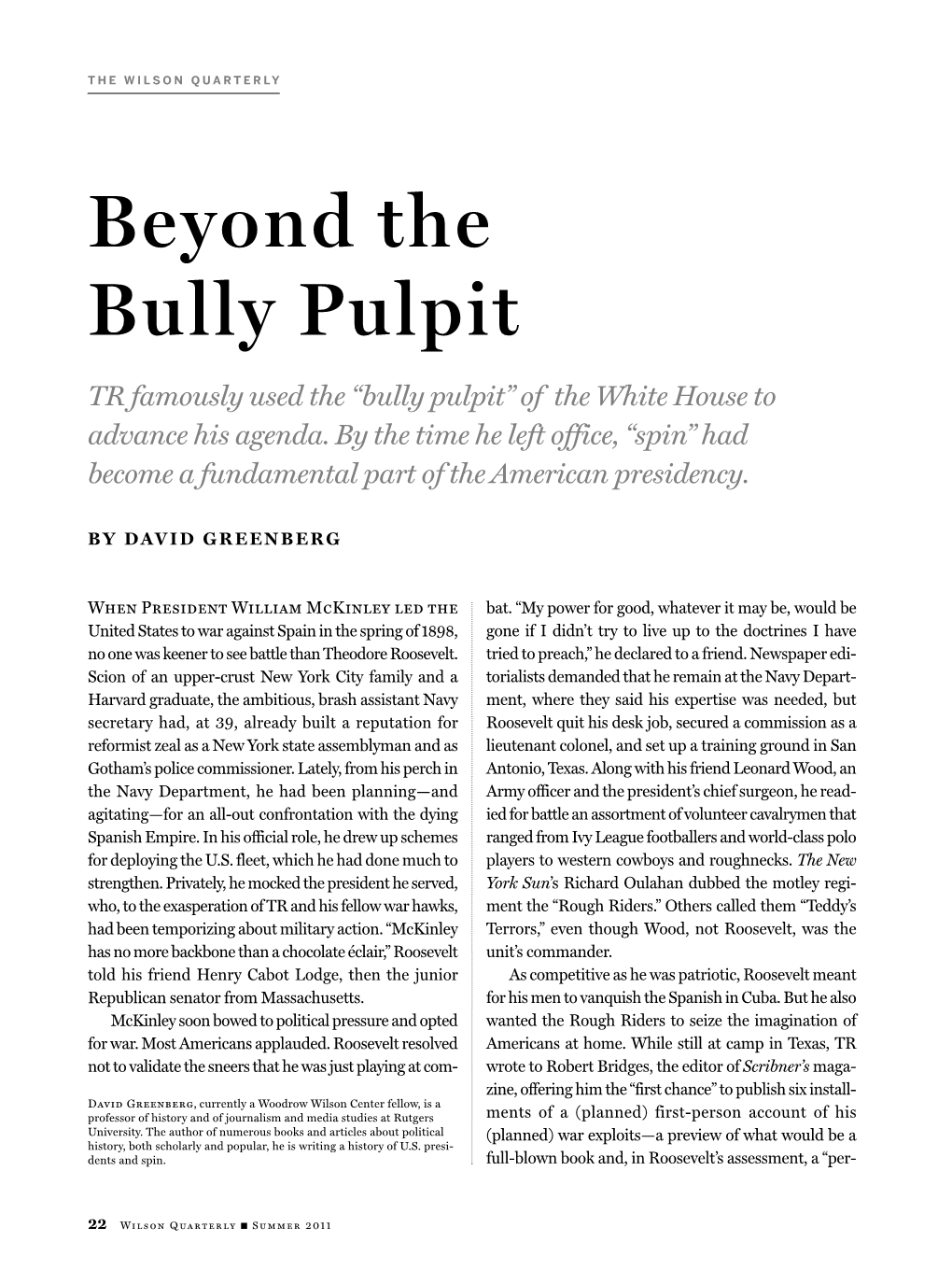Beyond the Bully Pulpit