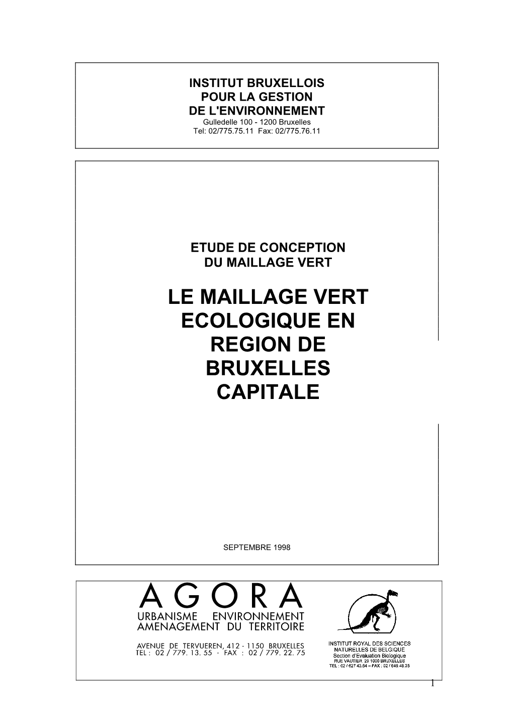 Le Maillage Vert Écologique En Région De Bruxelles-Capitale