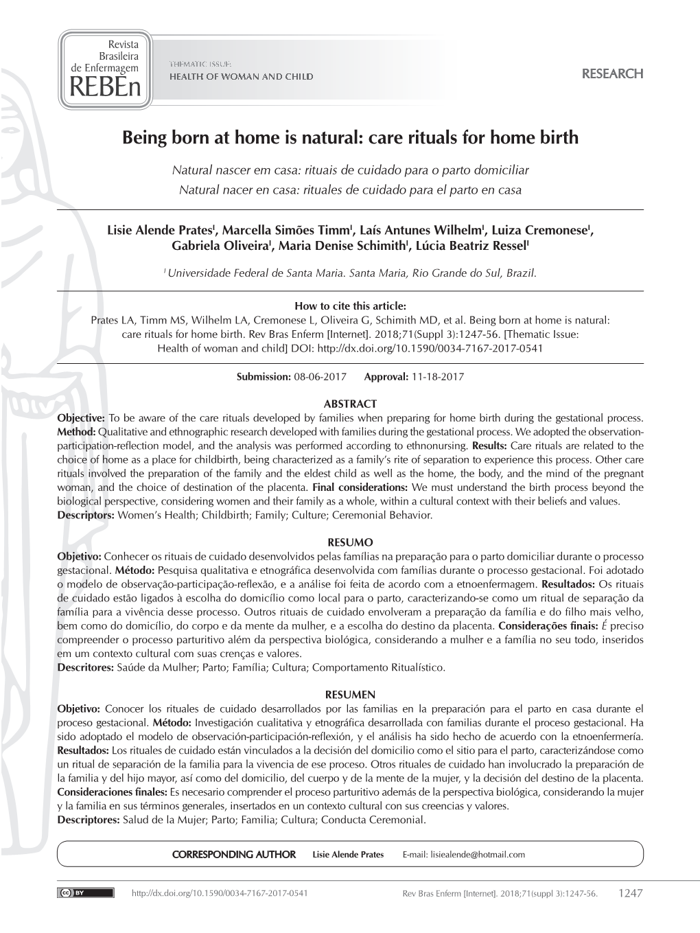 Being Born at Home Is Natural: Care Rituals for Home Birth