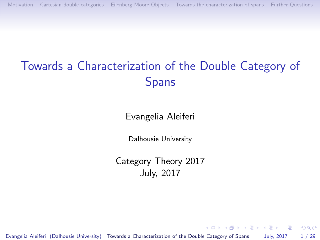 Towards a Characterization of the Double Category of Spans