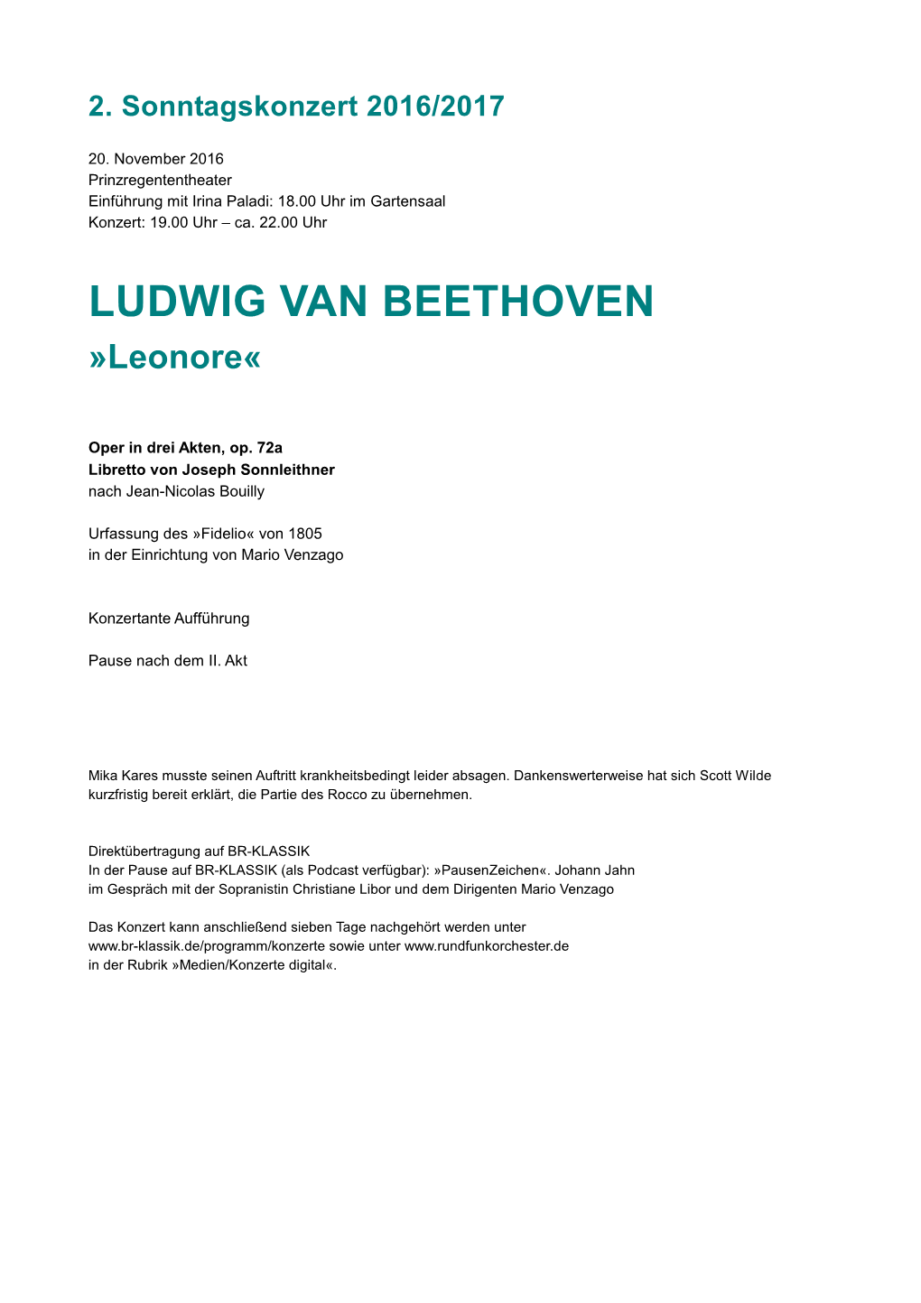 LUDWIG VAN BEETHOVEN »Leonore«