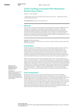 Ocular Findings Associated with Myelinated Retinal Nerve Fibers