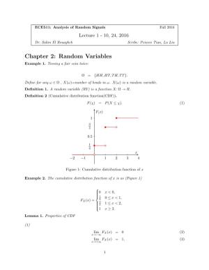 Chapter 2: Random Variables Example 1
