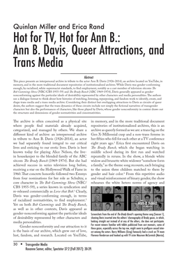 Ann B. Davis, Queer Attractions, and Trans Media