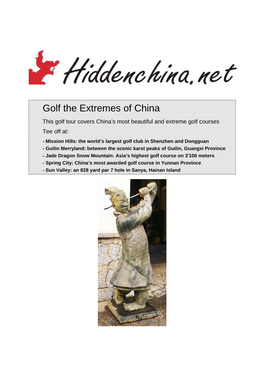 Golf the Extremes of China