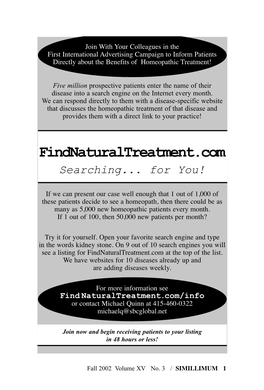 Findnaturaltreatment.Com Searching