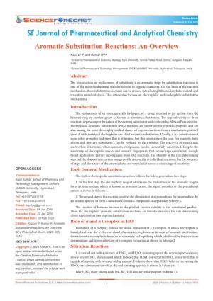 Aromatic Substitution Reactions: an Overview