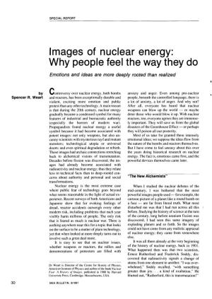 Images of Nuclear Energy: Why People Feel the Way They Do Emotions and Ideas Are More Deeply Rooted Than Realized