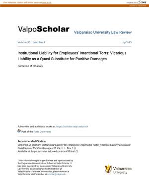 Institutional Liability for Employees' Intentional Torts