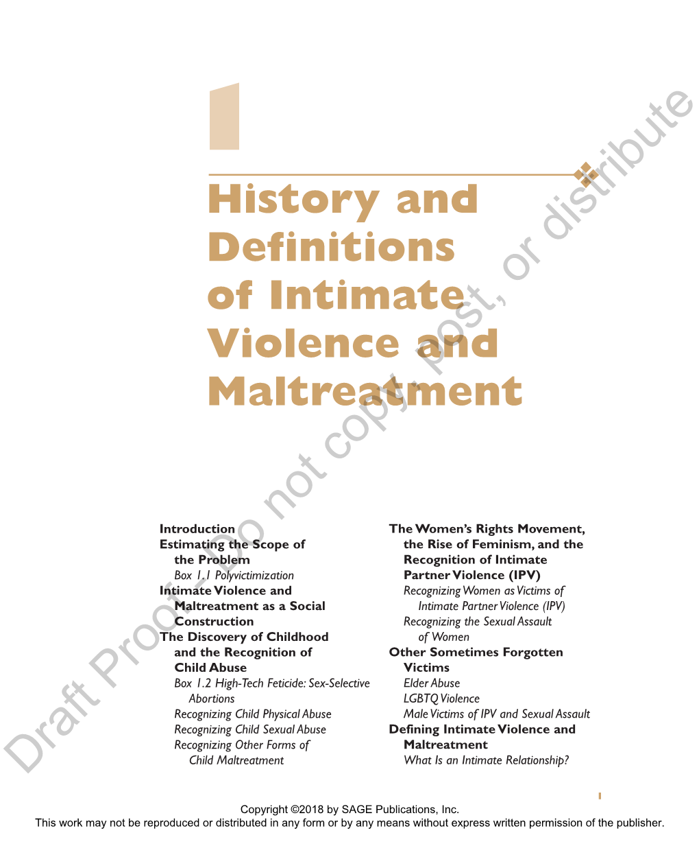 History and Definitions of Intimate Violence and Maltreatment ❖ 3