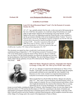 Historical Documents and Manuscript Letters