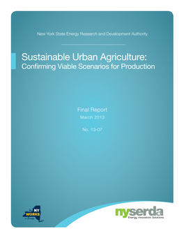 Sustainable Urban Agriculture: Confirming Viable Scenarios for Production