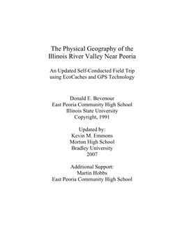 The Physical Geography of the Illinois River Valley Near Peoria