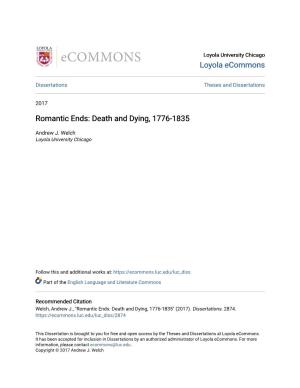 Romantic Ends: Death and Dying, 1776-1835