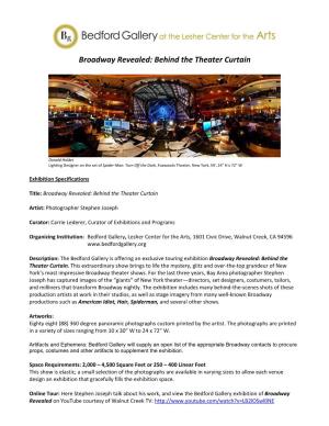 Broadway Revealed: Behind the Theater Curtain
