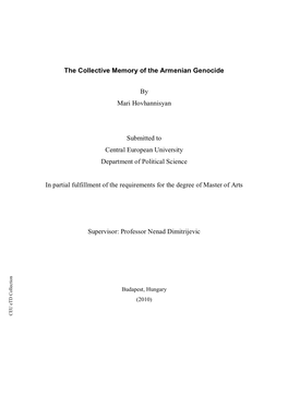 The Collective Memory of the Armenian Genocide