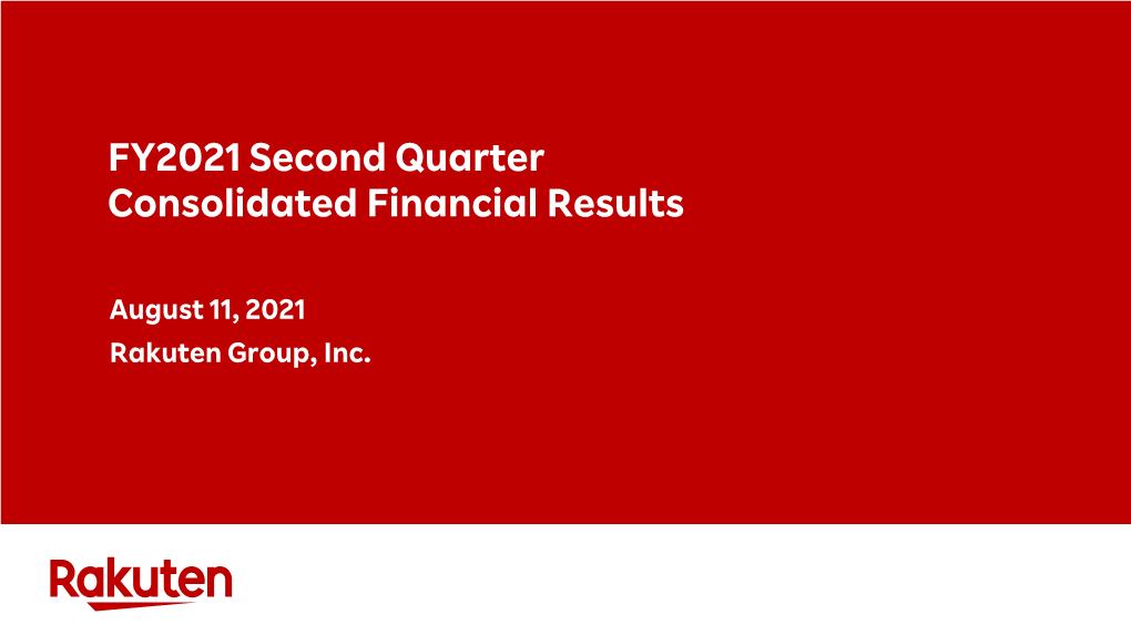 FY2021 Second Quarter Consolidated Financial Results
