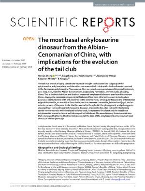 The Most Basal Ankylosaurine Dinosaur from the Albian