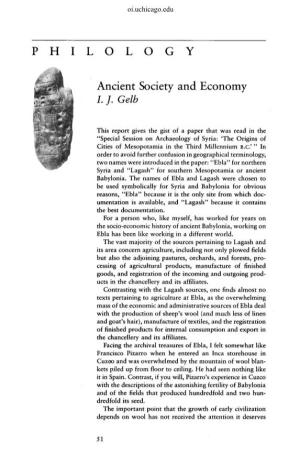O L O G Y Ancient Society and Economy