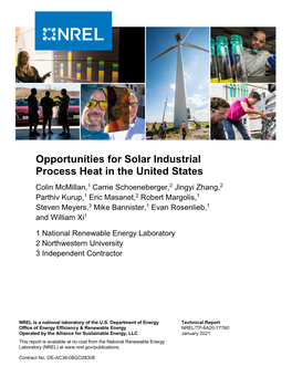 Opportunities for Solar Industrial Process Heat in the United States