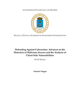 Advances in the Detection of Malicious Servers and the Analysis of Client-Side Vulnerabilities