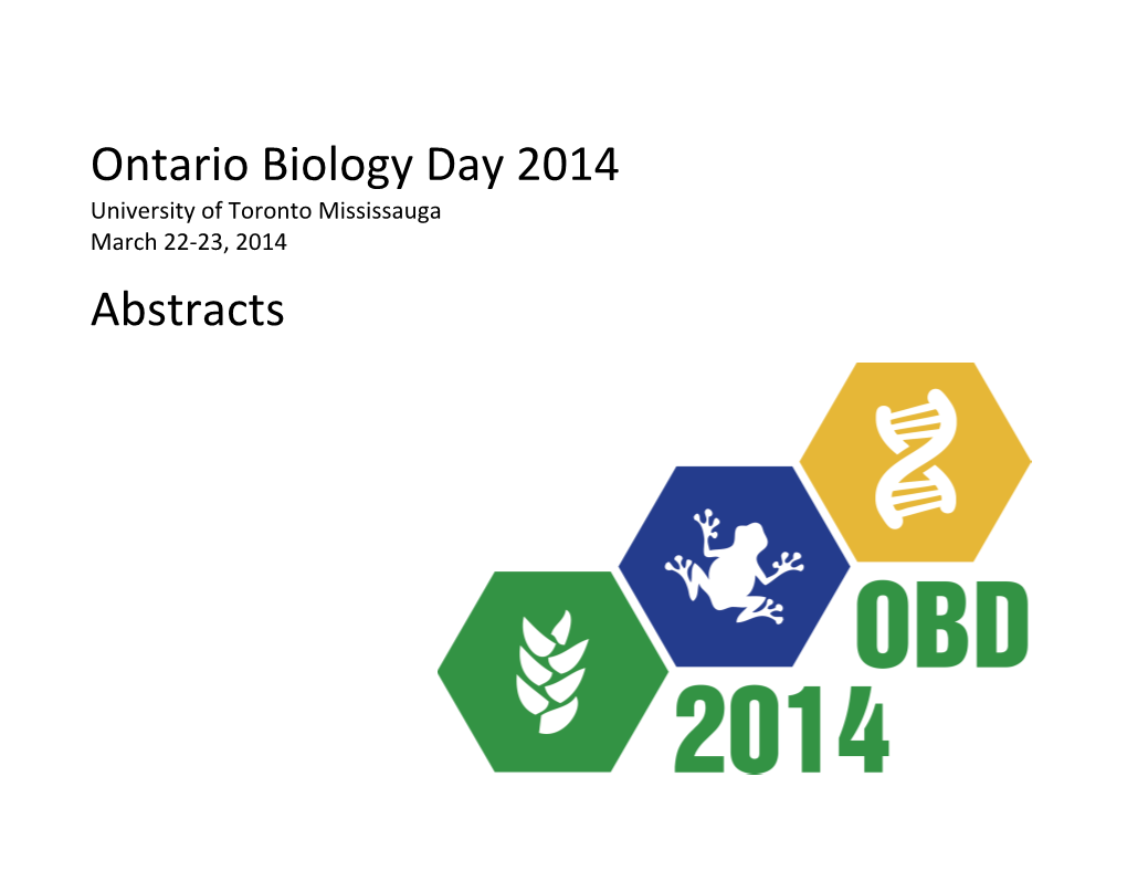 Ontario Biology Day 2014 Abstracts