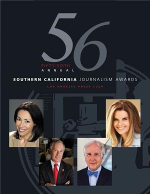 Fifty-Sixth 5Annual Southern California6 Journalism a Wards Los Ang Eles Press Club 34 Nominations Los Angeles Press Club 2014 Southern California Journalism Awards