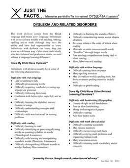 Dyslexia and Related Disorders