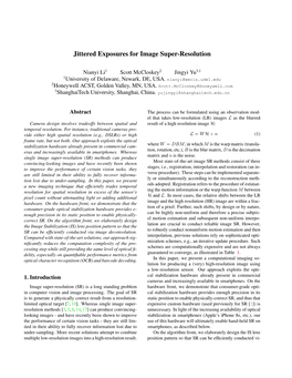Jittered Exposures for Image Super-Resolution